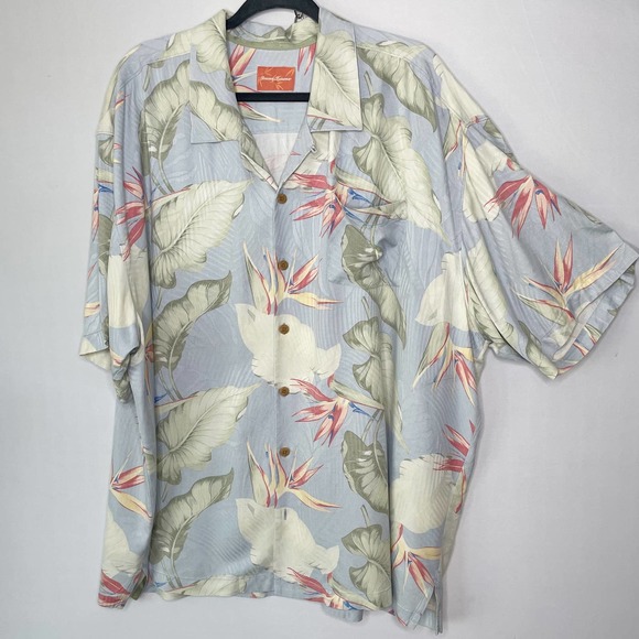 Tommy Bahama Other - Tommy Bahama Silk Tropical Print Short Sleeve Camp Shirt Mens Size XXL